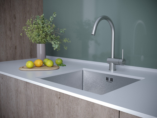 Смеситель для кухни Paulmark BEND Be212066-SS на раковину нержавеющая сталь без термостата - фото 2